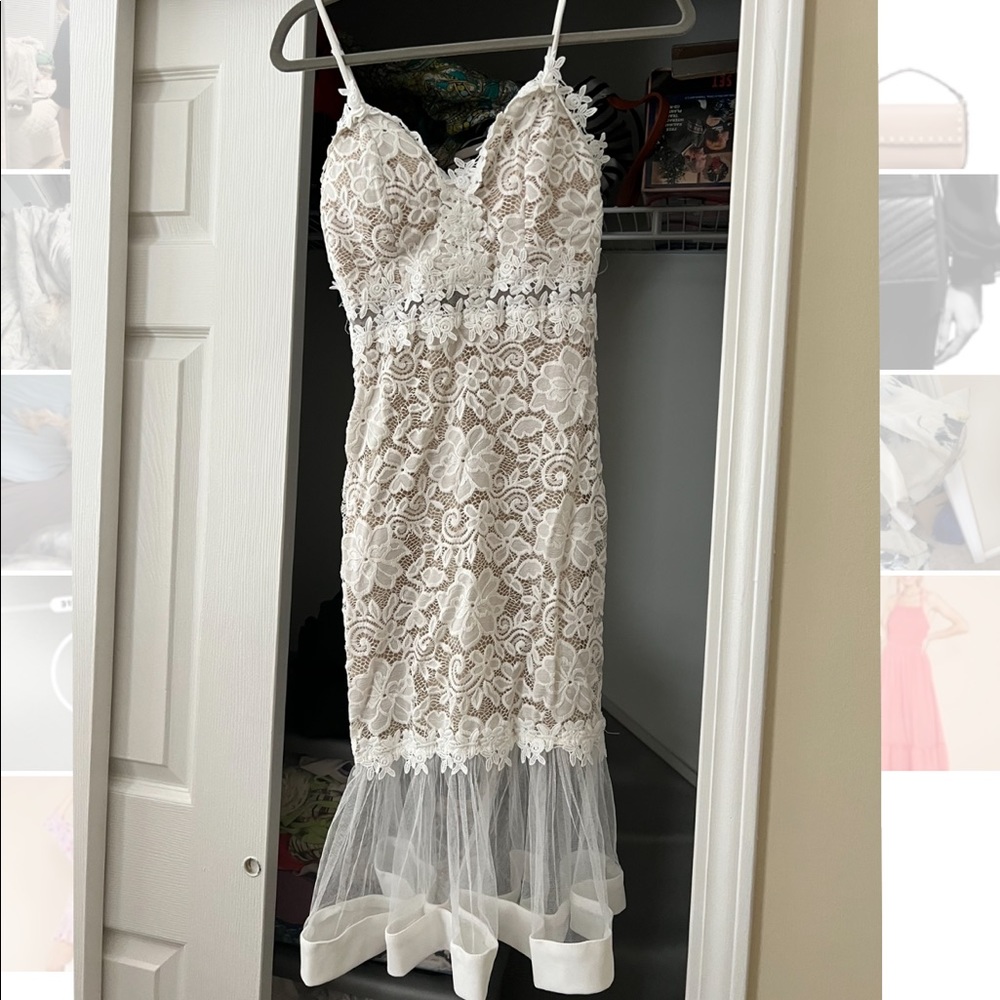 White bridal shower dress size small